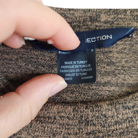 French Connection Womens Midi Sweater Dress Size 6 Brown Space Dye Side Slit - Picture 5 of 11